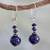 Pendientes colgantes de lapislázuli - Pendientes artesanales de lapislázuli de comercio justo