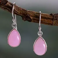 Featured review for Sterling silver dangle earrings, Rose Fashion