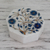 Marble inlay jewelry box, 'Country Meadow' - Handcrafted Marble Inlay Jewelry Box thumbail