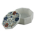 Marble inlay jewelry box, 'Forget Me Not' - Floral Marble Jewelry Box from India
