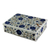 Marble inlay jewelry box, 'Blue Forget Me Nots' - Floral Marble Jewelry Box from India