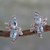 Blue topaz button earrings, 'Elegant Azure' - 4 Carat Blue Topaz Earrings (image 2) thumbail