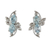 Blue topaz button earrings, 'Elegant Azure' - 4 Carat Blue Topaz Earrings thumbail