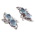 Blue topaz button earrings, 'Elegant Azure' - 4 Carat Blue Topaz Earrings (image 2b) thumbail