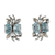 Blue topaz button earrings, 'Azure Treasure' - 4 Carat Blue Topaz and Sterling Silver Earrings thumbail
