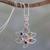 Multi-gemstone chakra flower necklace, 'Rainbow Dew' - Sterling Silver Necklace Multi Gemstone Chakra Jewelry (image 2) thumbail