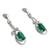 Sterling silver dangle earrings, 'Forest Treasure' - Sterling Silver and Green Onyx Fair Trade Earrings (image 2b) thumbail