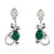 Sterling silver dangle earrings, 'Forest Dream' - Fair Trade Sterling Silver and Green Onyx Earrings thumbail