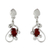 Garnet dangle earrings, 'Real Love' - 2 Carat Garnet and Sterling Silver Earrings (image 2a) thumbail