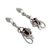 Garnet dangle earrings, 'Real Love' - 2 Carat Garnet and Sterling Silver Earrings (image 2b) thumbail