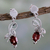 Garnet dangle earrings, 'Romantic Temptation' - 2 Carat Garnet and Sterling Silver Earrings thumbail