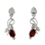 Garnet dangle earrings, 'Romantic Temptation' - 2 Carat Garnet and Sterling Silver Earrings (image 2a) thumbail