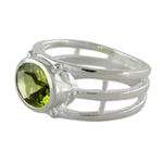 Peridot single stone ring, 'Forest Glow' - Peridot Ring Crafted of Sterling Silver