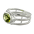 anillo de peridoto con una sola piedra - Anillo de peridoto elaborado en plata de ley