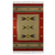 Alfombra de lana dhurrie, (4x6) - Alfombra Dhurrie india roja y tostada (4x6)