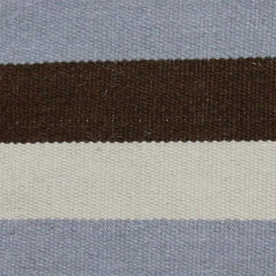 Alfombra de lana, (4x6) - Alfombra moderna Dhurrie en marrón y azul (4x6)