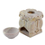 Soapstone oil warmer, 'Agra Owls' - Soapstone oil warmer Hand-carved thumbail