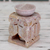 Soapstone oil warmer, 'Agra Owls' - Soapstone oil warmer Hand-carved (image 2b) thumbail