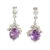 Amethyst dangle earrings, 'Wisteria Bloom' - Artisan Made Amethyst Earrings thumbail