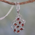 Garnet pendant necklace, 'Rosebuds' - Silver Handmade Garnet Necklace (image 2) thumbail