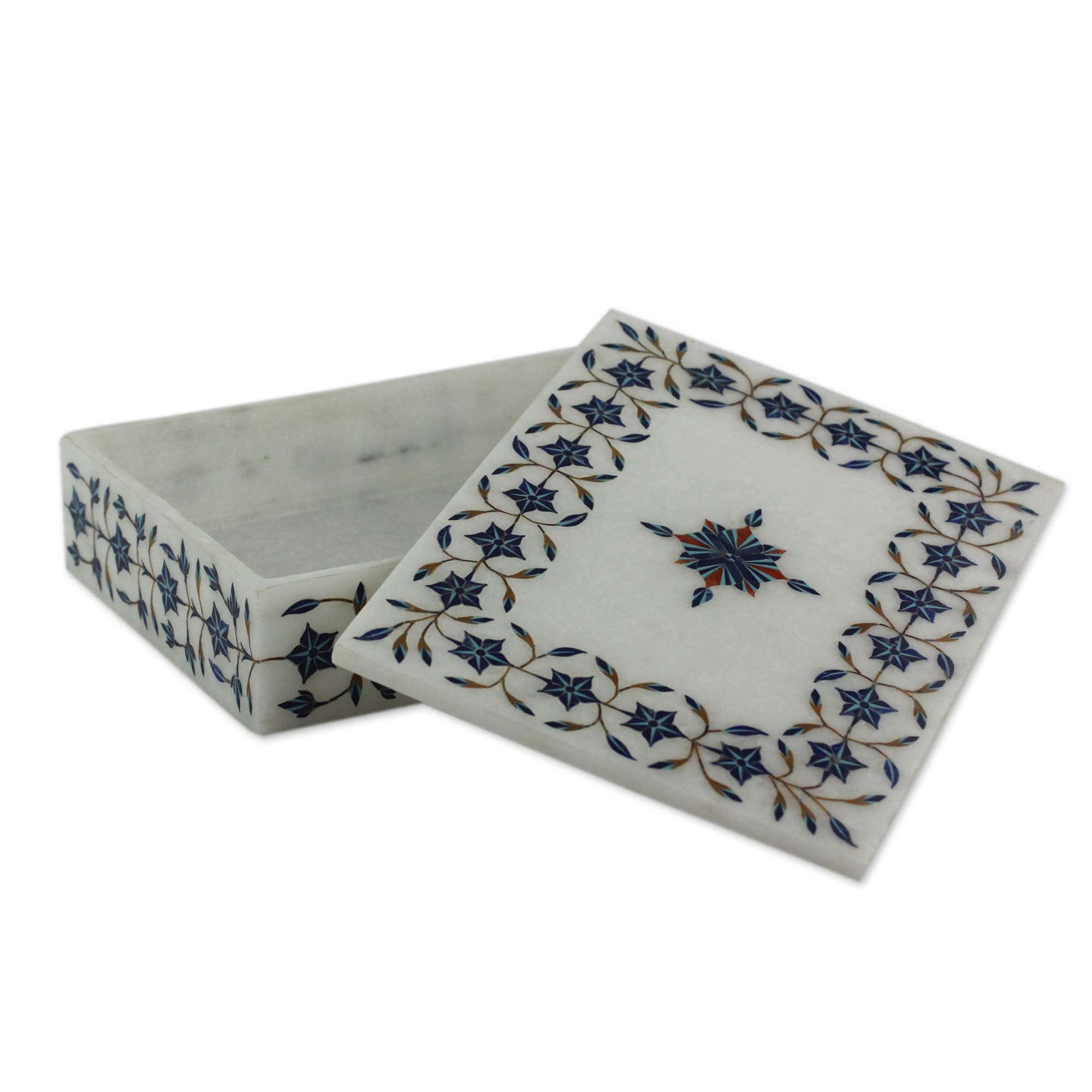 UNICEF Market | Handcrafted Marble Inlay Jewelry Box - Nautical Stars