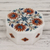 Marble inlay jewelry box, 'Sunflower Compass' - Floral Marble jewellery Box from India (image 2) thumbail