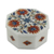 Marble inlay jewelry box, 'Sunflower Compass' - Floral Marble jewellery Box from India thumbail