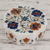 Marble inlay jewelry box, 'Swirling Blossoms' - Heptagonal Marble Inlay Jewelry Box thumbail