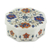 Marble inlay jewelry box, 'Swirling Blossoms' - Heptagonal Marble Inlay Jewelry Box (image 2a) thumbail
