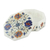 Marble inlay jewelry box, 'Swirling Blossoms' - Heptagonal Marble Inlay Jewelry Box (image 2b) thumbail