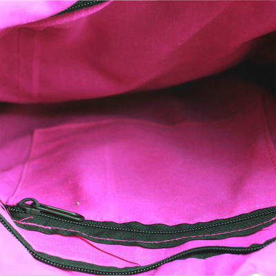 Bestickte Umhängetasche - India Fuchsia bestickte Handtasche mit Pailletten