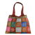 Embellished tote handbag, 'Crimson in Kutch' - Red Tote Handbag with Golden Block Prints