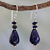 Lapis lazuli dangle earrings, 'Delhi Dusk' - Fair Trade Sterling Silver and Lapis Lazuli Earrings thumbail