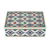 Marble inlay jewelry box, 'Floral Symmetry' - Hand Made Floral Marble Inlay Jewelry Box