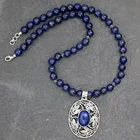 Lapislazuli-anhänger-halskette, „eden“ – indien lapislazuli-halskette