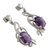 Amethyst dangle earrings, 'Jungle Orchid' - Handcrafted 8 Carat Amethyst Earrings (image 2b) thumbail