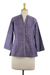 Cotton tunic, 'Lovely Lilac' - Gray and Purple Block Print Cotton Tunic from India (image 2c) thumbail