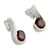 Garnet drop earrings, 'Cherry Droplet' - Garnet and Sterling Silver Indian Earrings (image 2b) thumbail