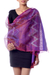 Silk shawl, 'Midnight Fantasy' - Purple Red Silk Shawl Wrap from India