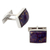 Sterling silver cufflinks, 'Bold Charisma' - Sterling Silver Cufflinks with Purple Stones (image 2b) thumbail