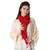 Wool shawl, 'Cherry Web' - Red Wool Shawl