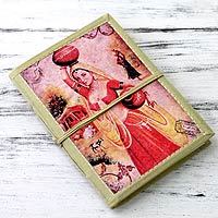 Handgeschöpftes Papiertagebuch, „Postkarte aus Rajasthan“ – 48-seitiges handgeschöpftes Papiertagebuch