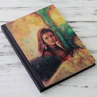 Handmade paper journal, 'Mughal Princess' - Handmade Paper Journal with 50 Pages