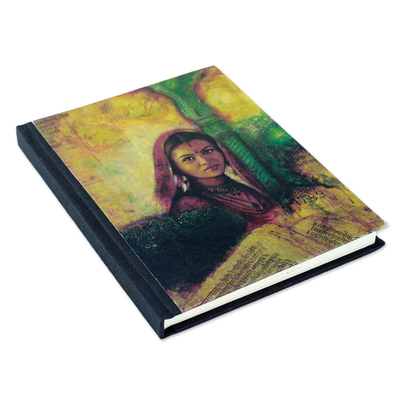 Handmade paper journal, 'Mughal Princess' - Handmade Paper Journal with 50 Pages