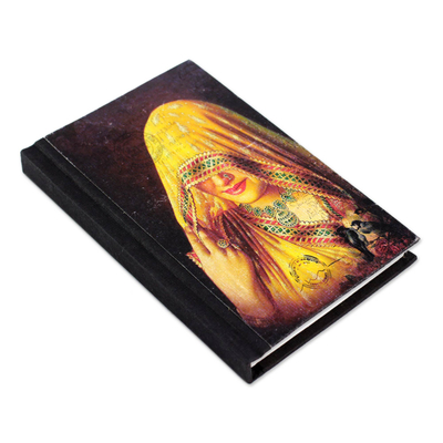Handmade paper journal, 'Ghoonghat Muse' - Handmade Paper Journal with 50 Pages