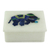 Marble inlay jewelry box, 'Dancing Blue Elephant' - Blue Elephant Marble Inlay Jewelry Box thumbail