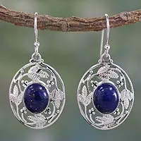 Lapis lazuli dangle earrings, 'Ocean Avatar'