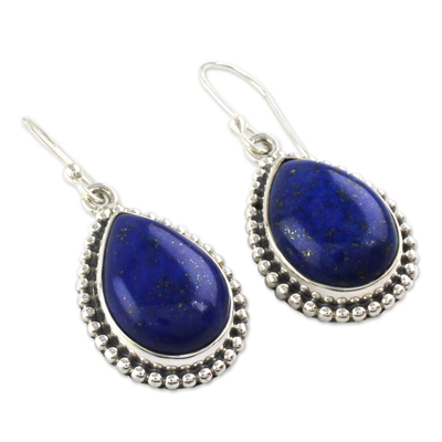 Lapis lazuli dangle earrings, 'Inspiration' - Lapis Lazuli and Sterling Silver Earrings