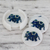 Marble inlay coasters, 'Blue Elephant Gems' (set of 6) - Hand Crafted Marble Inlay Elephant Theme Coasters Set for 6