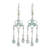 Blue topaz and peridot chandelier earrings, 'Midsummer Light' - Blue Topaz and Peridot Silver Chandelier Earrings